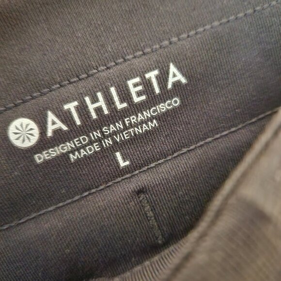 Athleta Skirt Black Large Women's Athletic Metro Downtown Mini Pull On Pockets - Picture 10 of 10